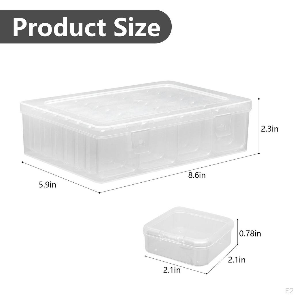 Small Bead Storage Organizer Box Mini Carry Case Empty with Lid Transparent Container for Fishing