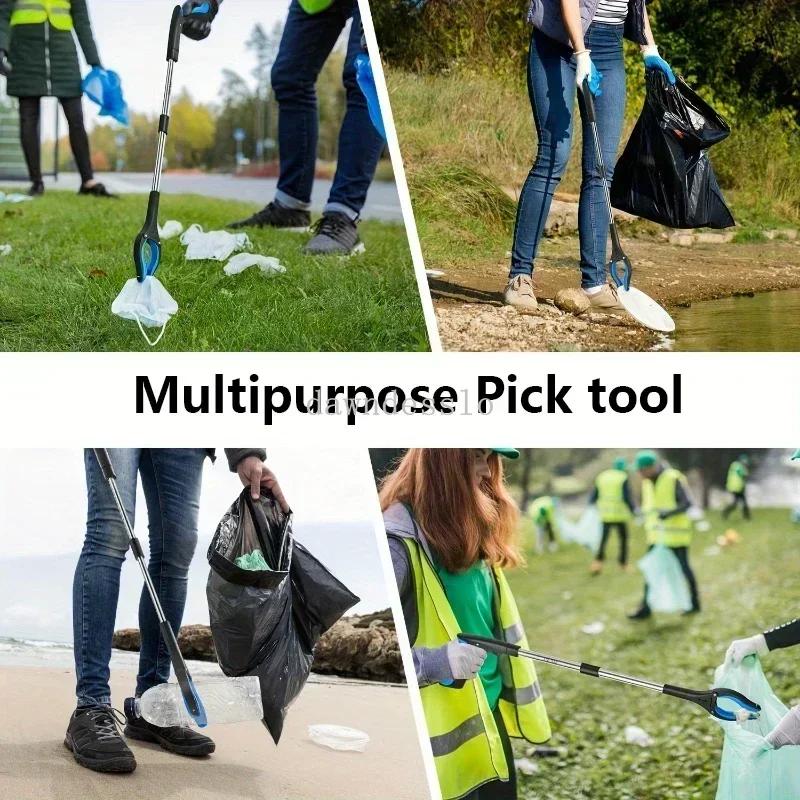 Faltbarer Greiferverlängerer Handwerkzeuge Müllsammler Aufheber Zusammenklappbarer Müllgreifer Aufnahmewerkzeuge Besen und Kehrschaufel Set