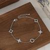 Niche Design Four Leaf Clover Crystal Bracelets for Women, Micro Pave CZ Dainty Charm Bracelet, Elegant Wholesale Jewelry