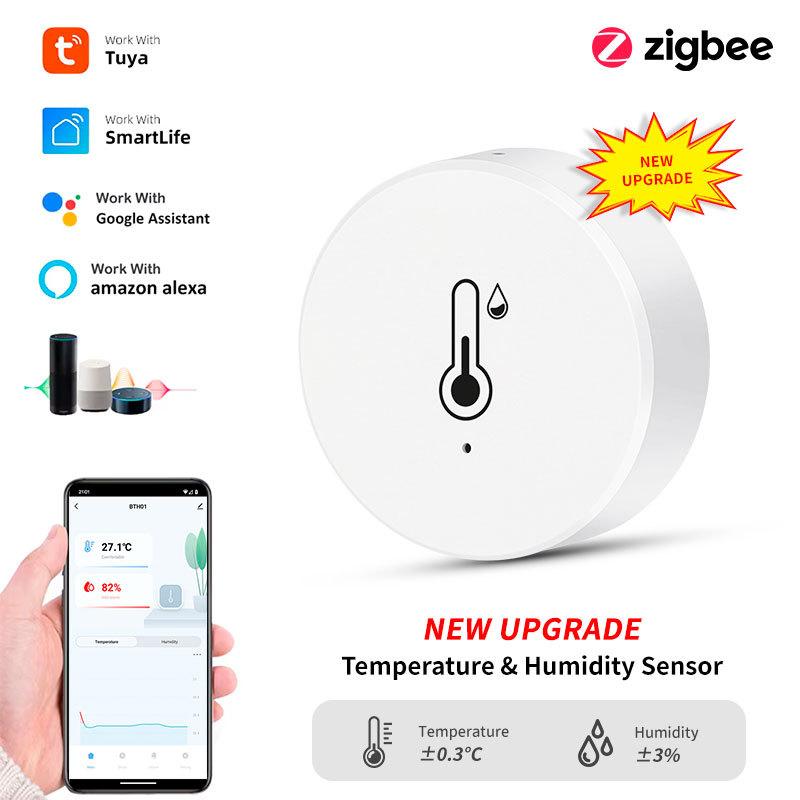 Tuya ZigBee Real Time Temperature And Humidity Sensor Work With Alexa Google Home Smart Home Smart Life/Tuya Smart App Control