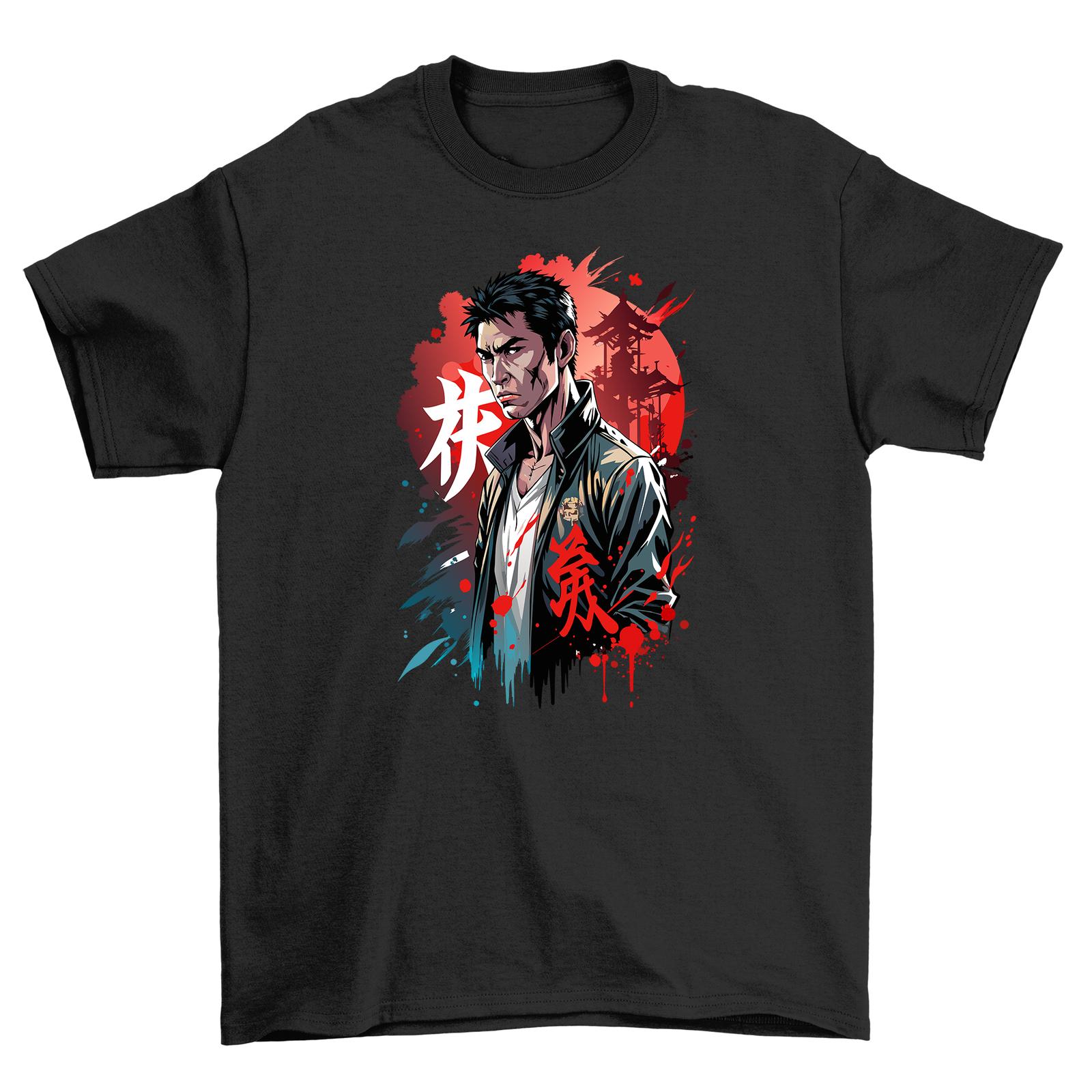 

Red Sun Anime Fighter T-Shirt Mens Womens Tees Top - Unleash Your Inner Warrior! Vibrant design, Funn XL