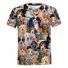 Full Print Animal Cat Dog Graphic T Shirts for Men In Funny Casual Tshirts Streetwear Mens Short Sleeve Round Neck Shirt