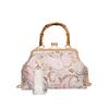 Portable shoulder messenger bag, Chinese style pearl embroidery bag, new Chinese bag, retro dinner bag, clutch bag, women's bag.