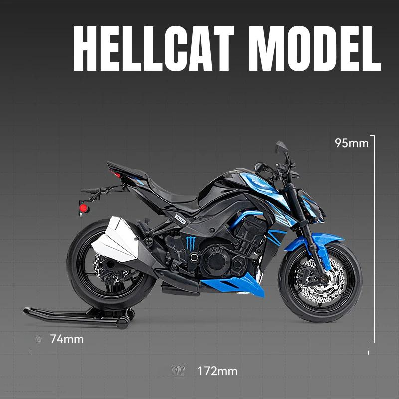 1/12 Scale Kawasaki Z1000 Street Cars Motorcycle Diecast Model Car Alloy Metal with Base Display Collections Hobby Home Decoration Boy