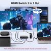 HDMI 3x1 Switch 3-Input 1-Output HDMI Switch HDMI Selector Supporting 4K@30Hz Ultra HD Includes Remote Control 10.2 Gbps High-Speed Data Transfer