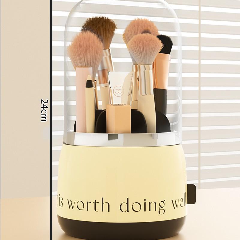 

Роскошное вращающееся ведро для хранения кистей для макияжа и косметики - Пыленепроницаемый держатель для помады и карандаша для бровей