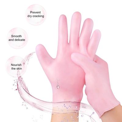 2 paia di guanti idratanti impermeabili riutilizzabili a prova di perdite elastici riparatori ammorbidenti per mani secche e screpolate guanti da spa in gel per lozione da donna