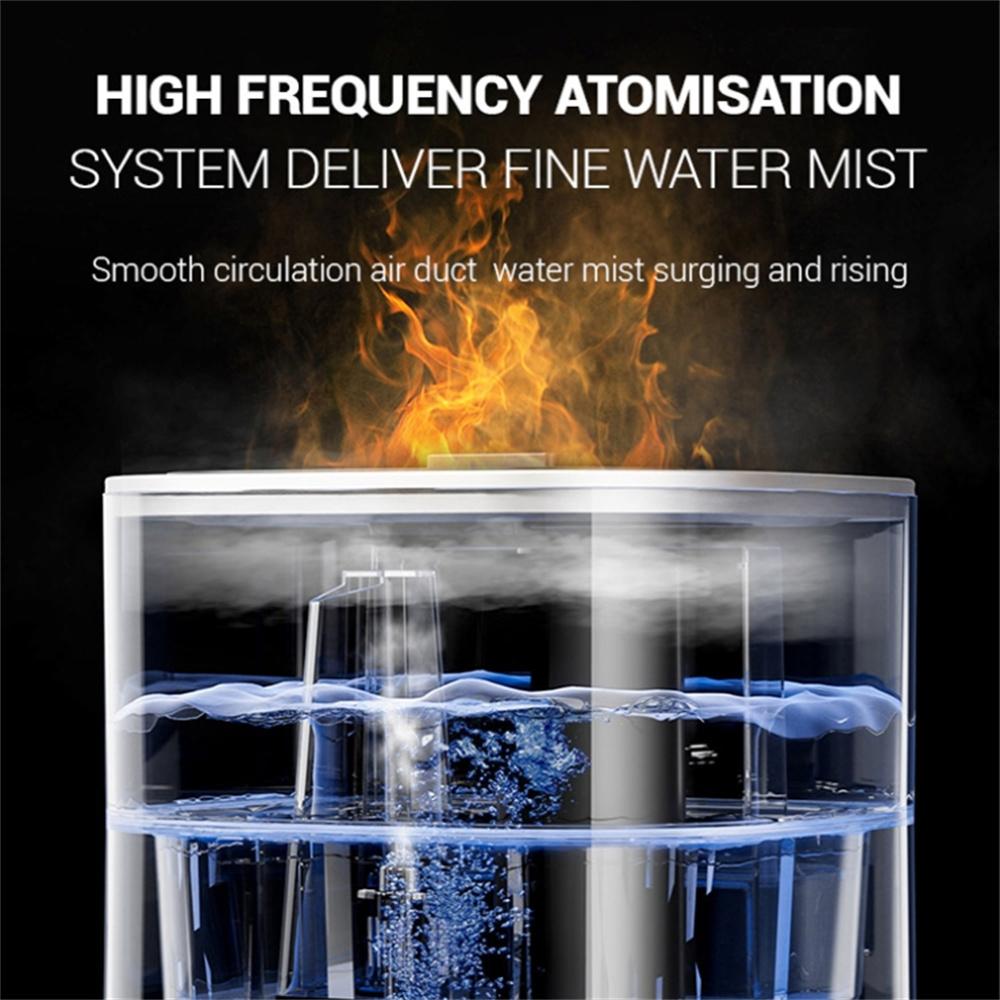 Digital Display Simulation Flame Humidifier Large Capacity Home Mist Diffuser, EU Plug