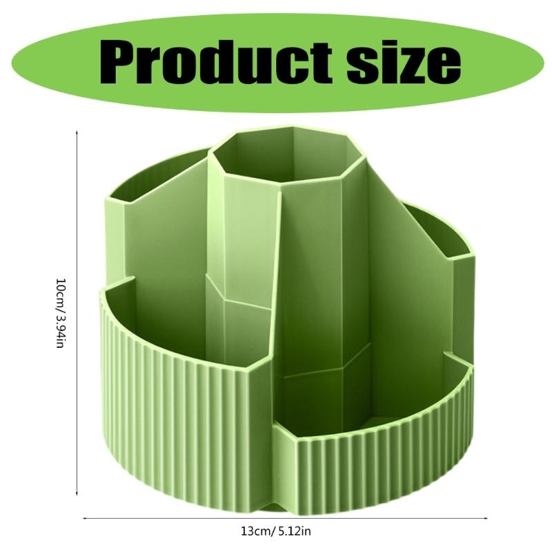 360 Degree Rotating Pen Holder Desk Organizers Pencil Holder 5 Compartments Art Supply Organizers Makeup Supplies Holder