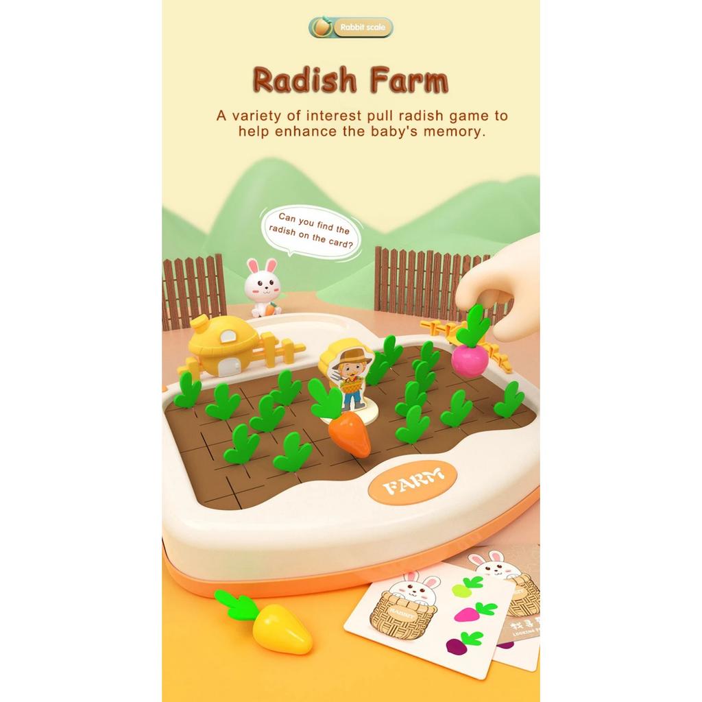 Toddler Montessori Math Toy Radish Harvest Memory Game Number Sense Scale Learning Counting Early Education Parish Teaching  AID