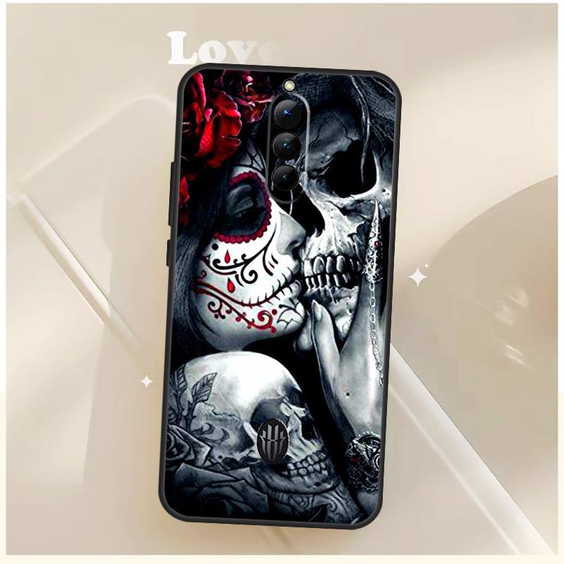 

Catrina Beautiful Rose Girl Skull Case For ZTE Nubia Red Magic 10S 6S 7S 8S 9S 6 7 Pro For RedMagic 8 9 10 11 Pro Plus Cover Red Magic 8 Pro Plus
