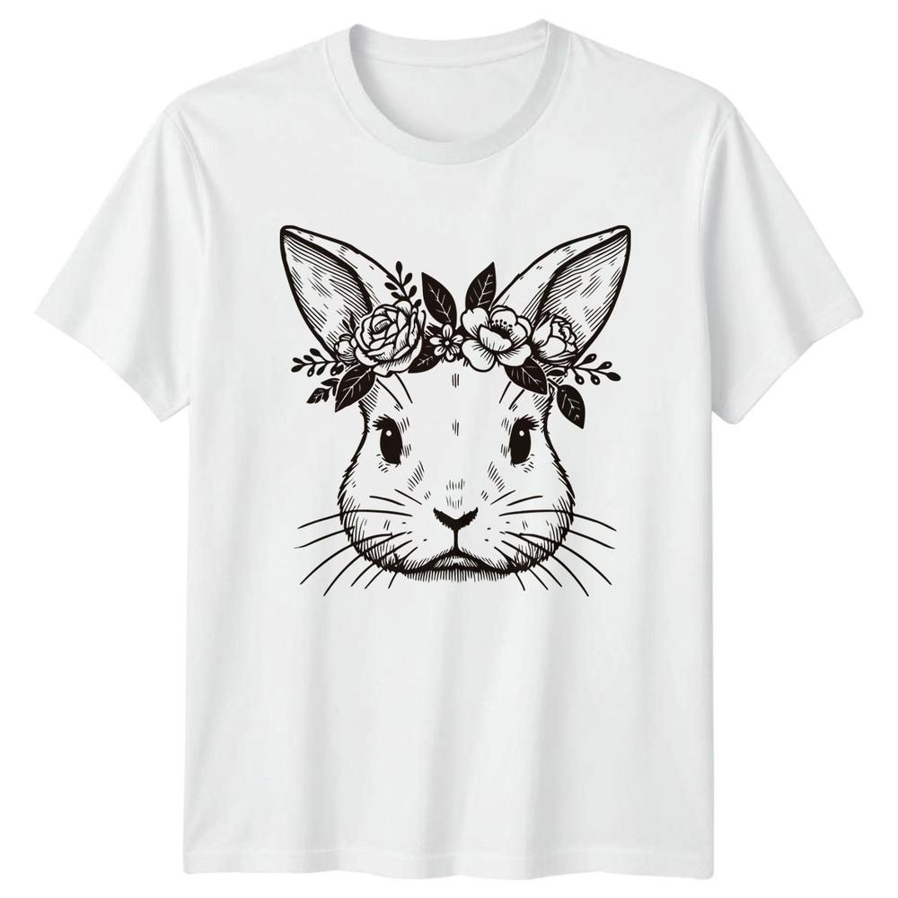 Floral Rabbit Woodland Botanical Unisexs TShirt Rabbit Design S