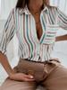Turn-down Collar Printing Long Sleeve Shirts Women Button T Shirt Female Blouses Casual Top