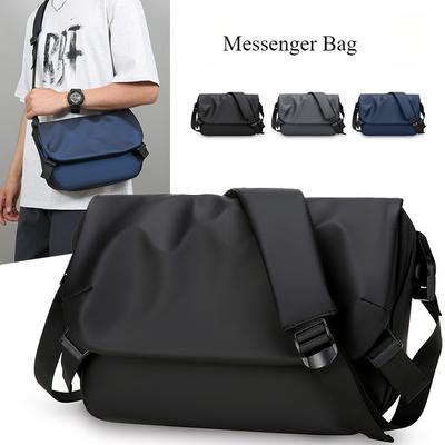 Men's Fashion Waterproof Crossbody Shoulder Bag Lightweight Large Capacity Casual PU Messenger Bag