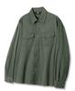 TRILLION Wrinkle Sheer Oversized Roll-Up Long Sleeve Shirt_Khaki