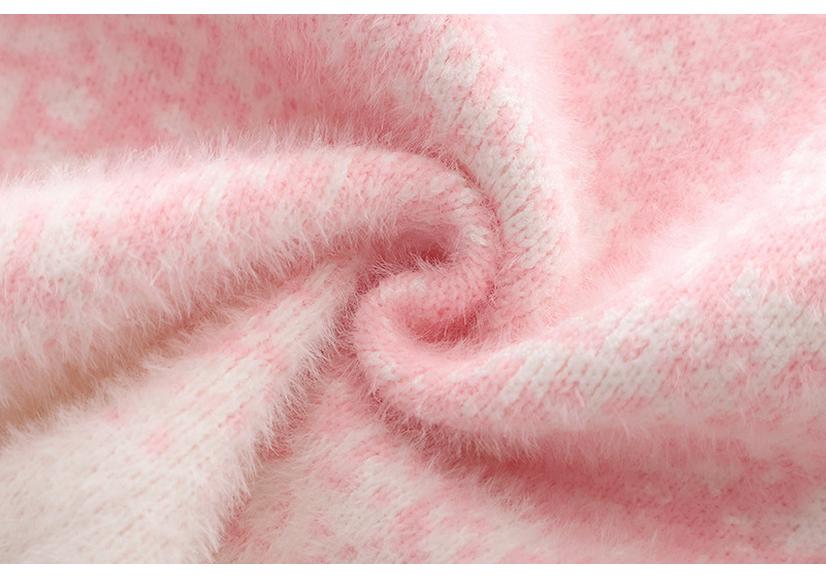 Starry Sky Pink Gradient Mother-Daughter Knit Sweater - 2023 Korean Style Loose Fit