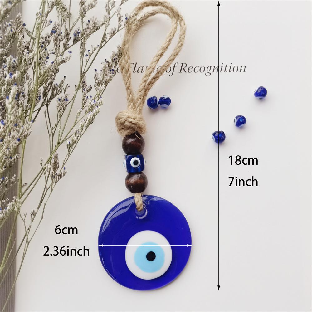 EU Certified Turkish Evil Eye Blue Pendant for Wall, Car, and Bag Decoration
