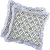 2 Piece Romantic Floral Print Pillow Covers With Ruffled Trim Soft Polyester Square Cushion Case for Living Room Bedroom