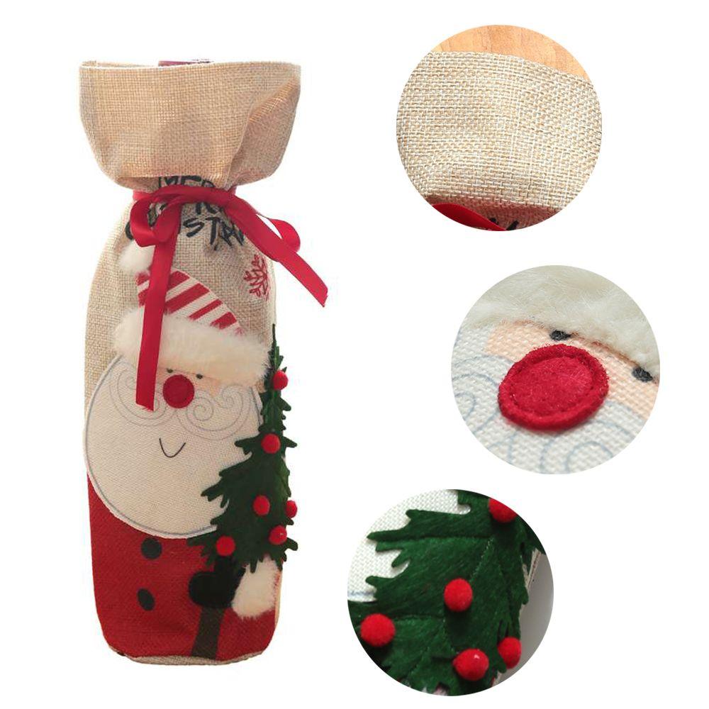 Party Xmas Gift Table Decor Bottle Dress Up Christmas Ornaments Wine Bottle Cover Santa Claus