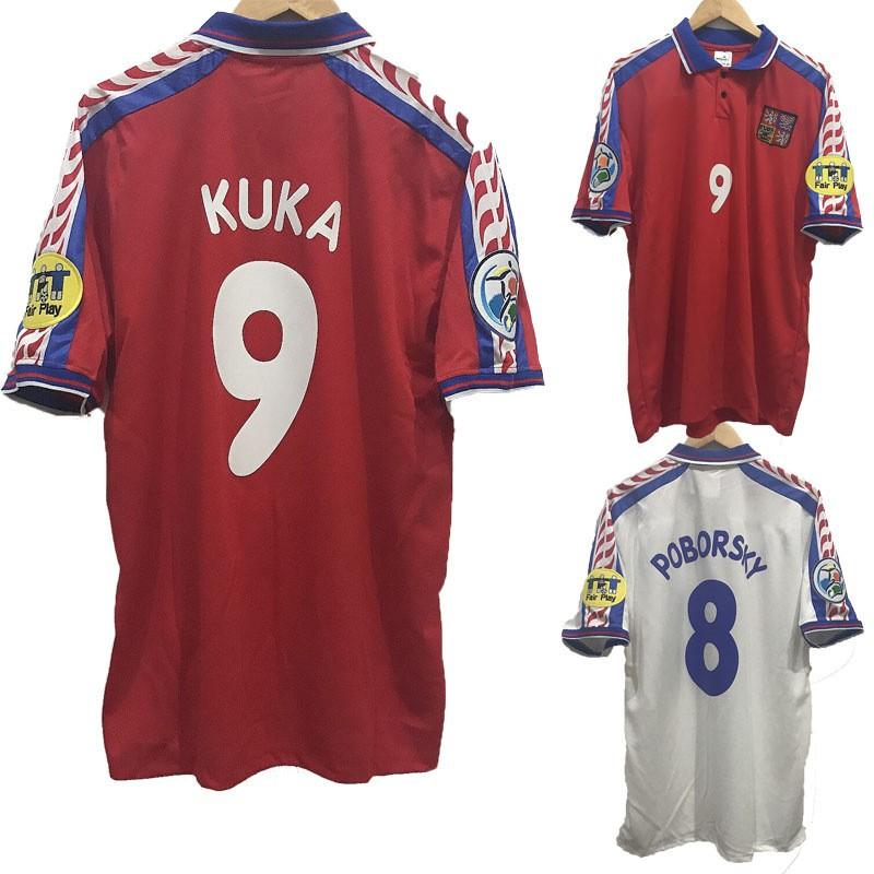 1996 República Checa Camiseta de Fútbol Retro Nedved Friedklada Boger Camiseta de Fútbol Blanca Roja Adulto Unisex