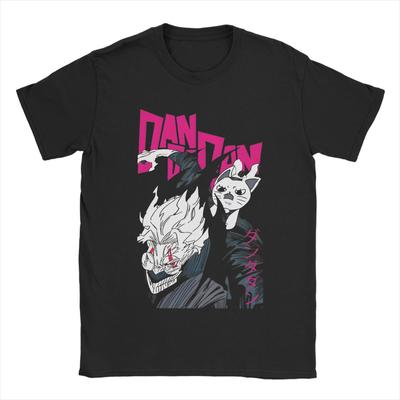 Leisure Dandadan Okarun and Cat T Shirt Men's Round Neck Short Sleeve Tops Shirts Anime Cotton Summer Clothing