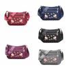 Waterproof Embroidered Oxford Shoulder Bag Multi Pockets Middle Aged Messenger Bag  Handbag