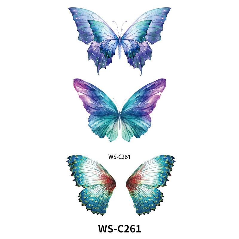 New Colored Butterfly Ins Style Tattoo Stickers Waterproof Arm Advanced Stage Performance Makeup Face