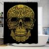 Tuniu Skull Pattern Shower Curtain, Gothic Design, Skeleton Decor, Cool Bathroom Curtain, Dark Art, Vintage Style, Unique Decora