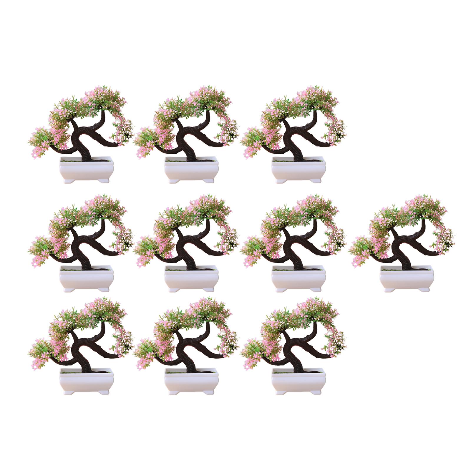 

10 Pieces Artificial Plants Flower Bonsai Tree Lifelike Desktop Ornament for Indoor Table Centerpiece Multipurpose Lightweight