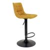 2 chaises de bar en microfibre jaune moutarde avec pieds noirs