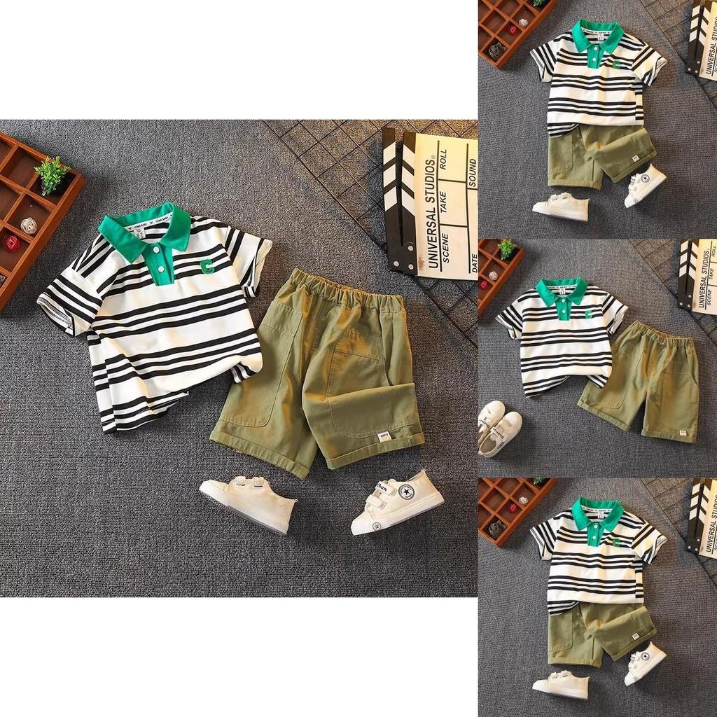 Trendy Summer Boys Polo Shirt Set For Kids Stylish Short Sleeve Outfit For Boys