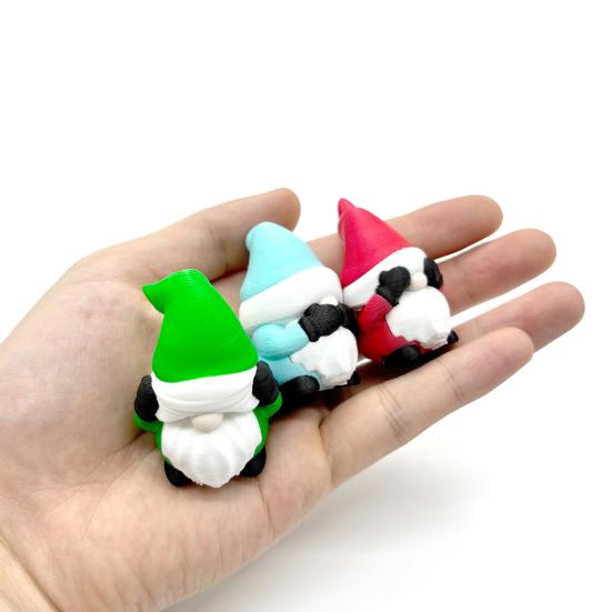 1/3Pcs 3D Printed Christmas Gnome Ornament No See Hear Speak Mini Faceless Dwarf Figurine Statue Sculpture Home Office Desktop Decoration