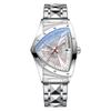 Men's Triangular Case Stainless Steel Band Luminous Analog Quartz Watch: 3ATM Water Resistant, Date Display, High Readability, Durability, Adjustable