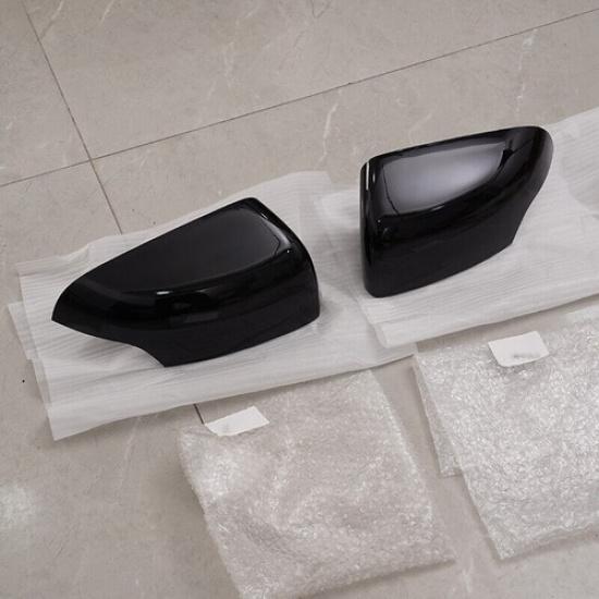 2x Gloss Black Side Rearview Mirror Cover Cap Clip-on For Ford Ranger 2015-