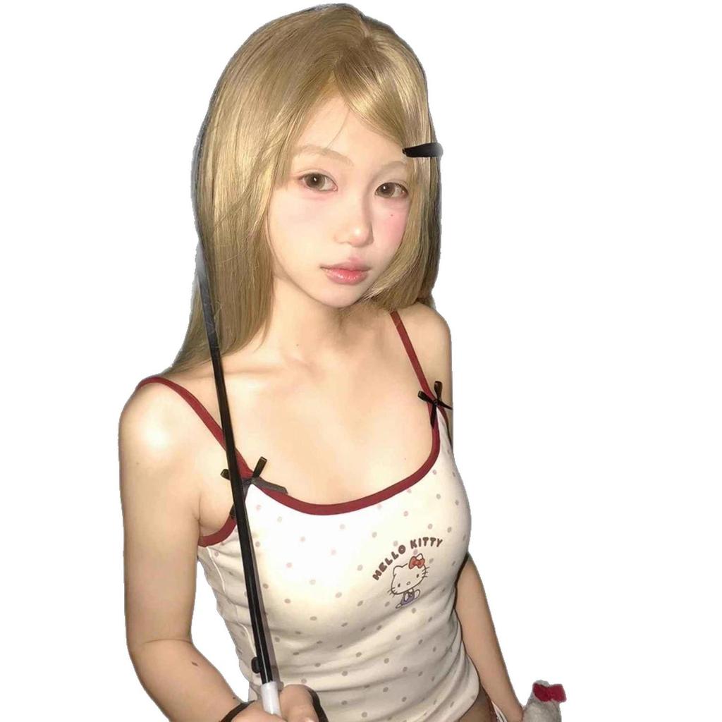 Retro Korean Spicy Girl Hello Kitty Camisole - Slim Fit Summer Color Block Vest
