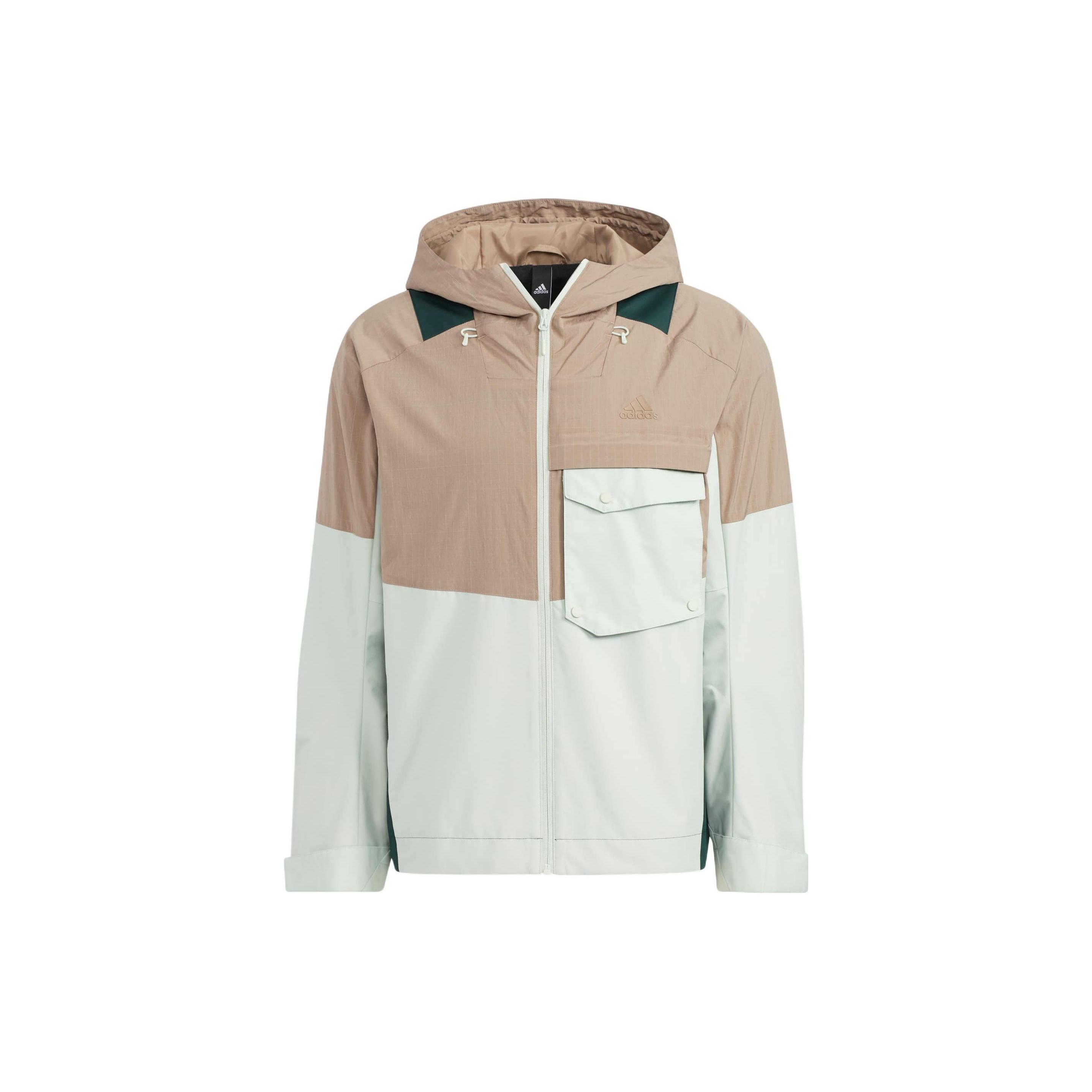 adidas Th Vis Wvjkt Hooded Jacket Brown White Men s HN9044 XL