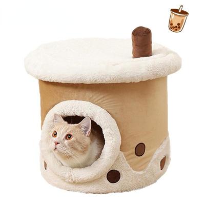 Kreatives Katzenhaus, lustiges kleines Hundebett, weiches Katzenbett mit abnehmbarem Kissen, Hundehütte für Welpen, Kätzchen, Winter, warme Hundehütte