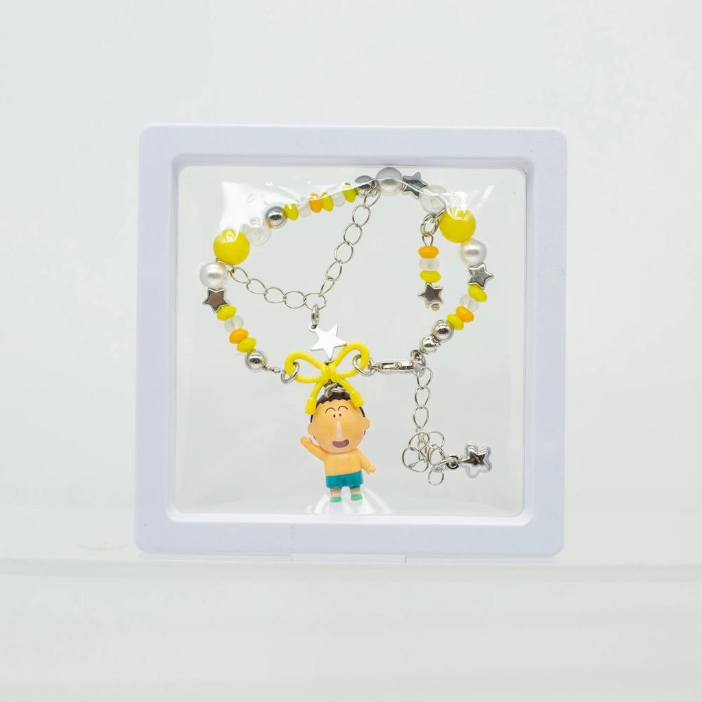 Shinchan Crayon Micro Scale Figure with Bracelet Blind Box Toys Kawaii Mini Figurine Anime Figure Collection Girls Charms Gift