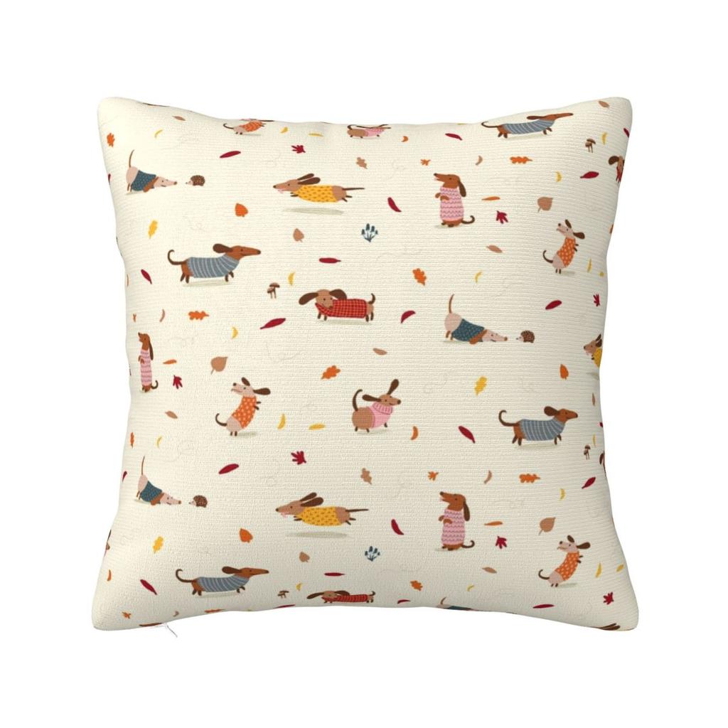 Cute Dachshunds Puppy Pillowcase Polyester Cushion Cover Gift Gift for Animal Dog Lover Throw Pillow Case Cover Seater