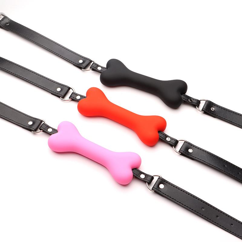 Soft Harness Mouth Silicone Dog Bone Ball Gag Open Mouth Gag Bondage Slave Gag Sex Products Sex Toys For Women