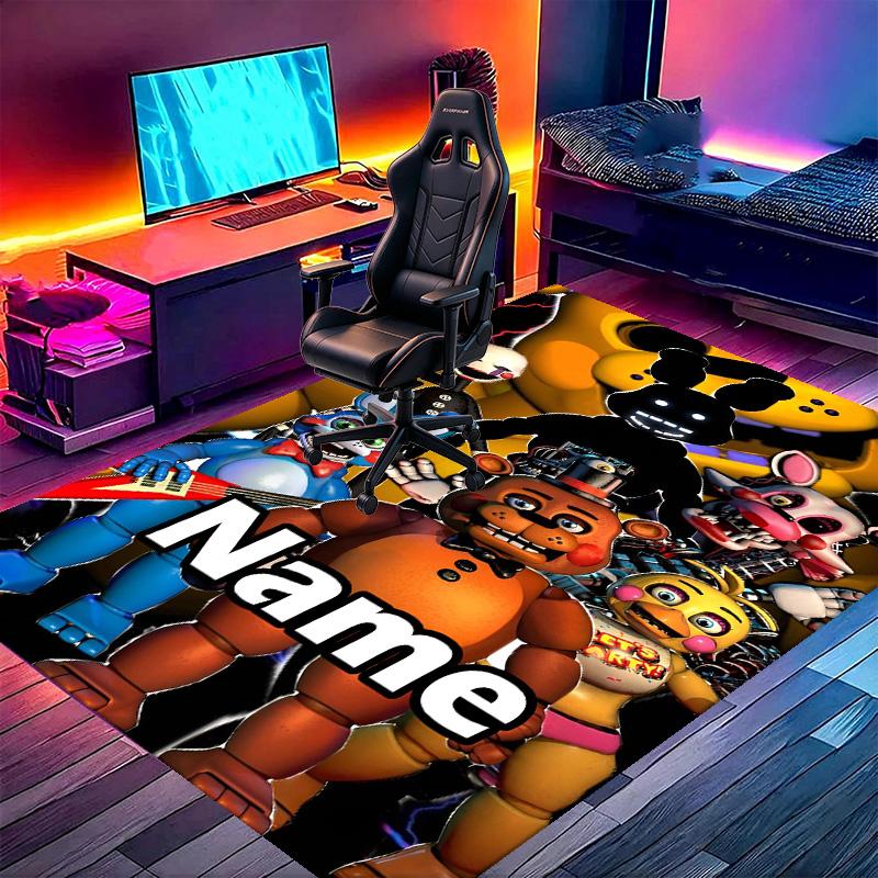 Custom Name Personalized Five Nights at Freddy's Print Carpet, Versatile Home Decor Rug, for Playroom, Apartment, Balcony, Entryway, Hallway Gift