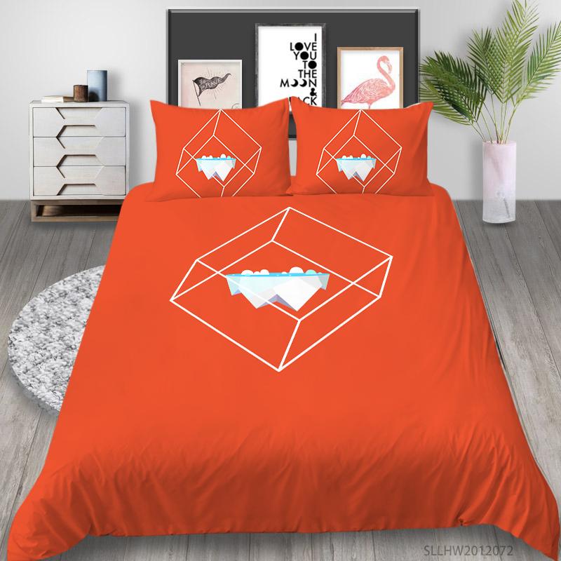 Lenjerie de pat grafică 3D Model colorat Husă de pilota și fată de pernă 2 sau 3 bucăți de țesătură din microfibră cu fermoar Lavabil Super moale Decorare pentru casă