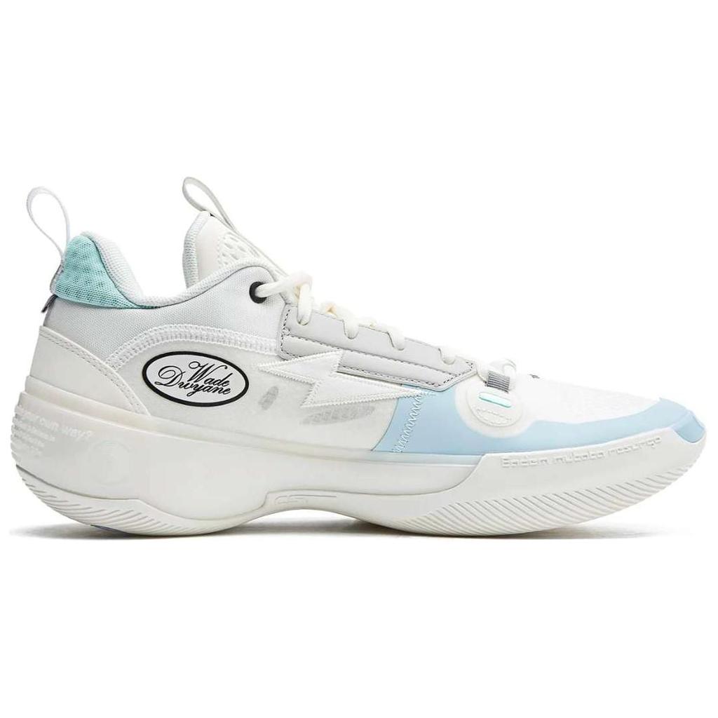 Li Ning Way Of Wade 10 Low Slip Resistant Abrasion Resistant Low Top Basketball Shoes Unisex White Blue ABAS083-31
