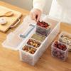 6 Grids Sealed Plastic Storage Box With Handle Portable Large Capacity Spice Storage Container Clear Kitchen Organizer