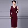 Zhili Spring 2025 Wine Red Elegant Long Waist-Hip Dress