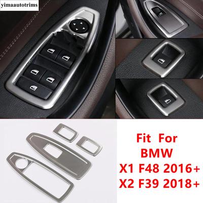 Panneau de commande de bouton de levage de vitre d'accoudoir de porte intérieure de voiture Garniture Accessoires Pour BMW X1 F48 2016 - / X2 F39 2018 -