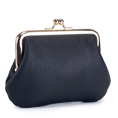 Genuine Leather Clasp Mini Wallet Retro and Modern Design In 5 Colors Smartly Organize Your and Coins Perfect Gift Make Everyday a Little Happy Black