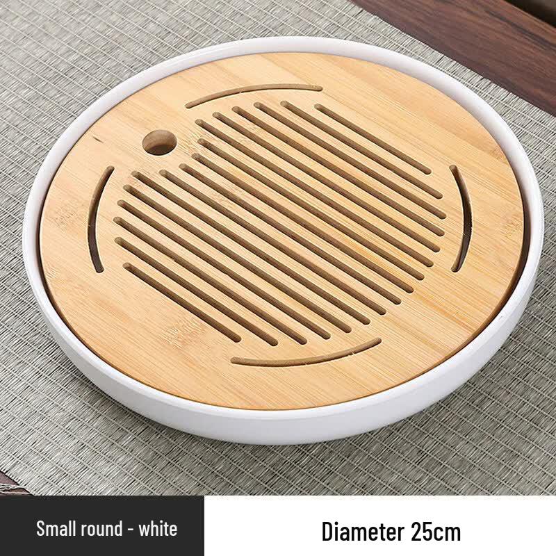 Modern Bamboo Tea Tray with Drainage