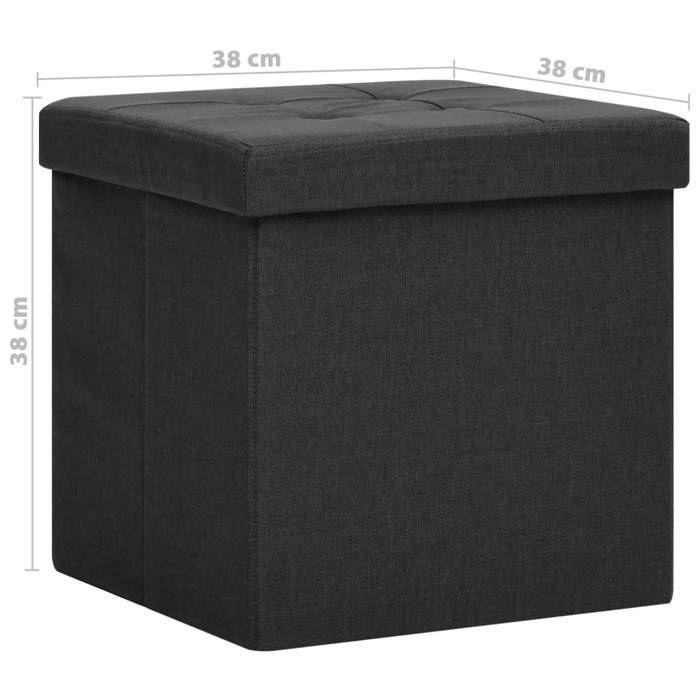 VidaXL Tabouret de Rangement Pliable Coffre de Rangement Conteneur de Rangement Salon Salle de Séjour Maison Intérieur Noir 338763