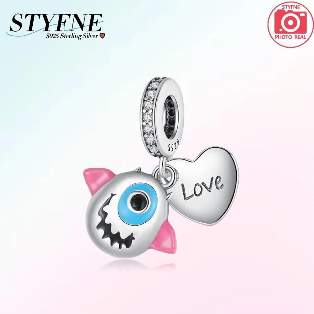 100% Copper Sparkling Zircon Devil'S Eye Cross Golden Palm Holding Red Heart Charms Beads Fit Original Bracelets Diy Jewelry